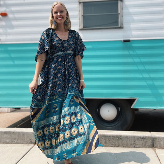 Warehouse Summer Closeout: Aanya Adjustable Long Kaftan Dress