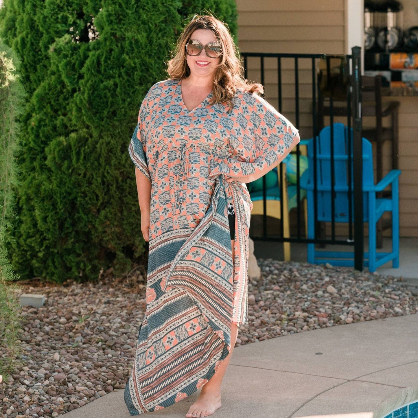 Warehouse Summer Closeout: Aanya Adjustable Long Kaftan Dress