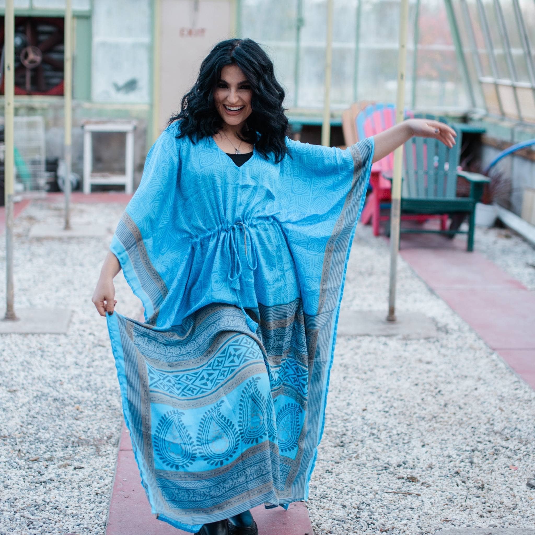 Warehouse Summer Closeout: Aanya Adjustable Long Kaftan Dress